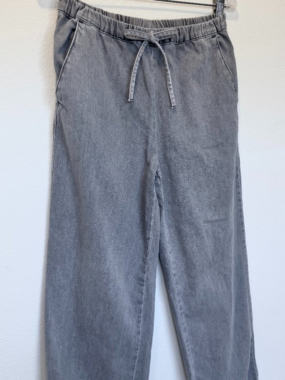 Zara Grey Wide Leg Tie Waist Size M